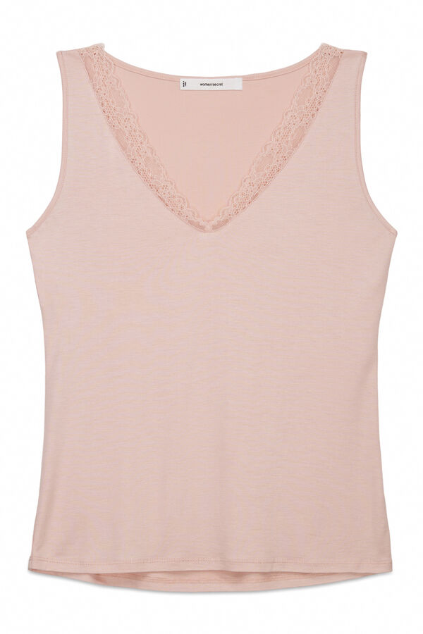 Women'secret Playera extra suave de tejido rosa rosa