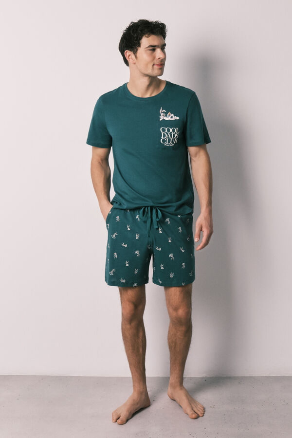 Women'secret Pijama corta de hombre Bugs Bunny de 100% algod&oacute;n verde