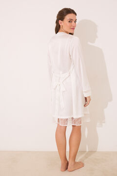 Womensecret Bata midi satín blanca marfil