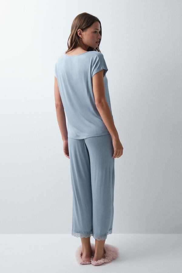 Women'secret Pijama capri azul claro azul