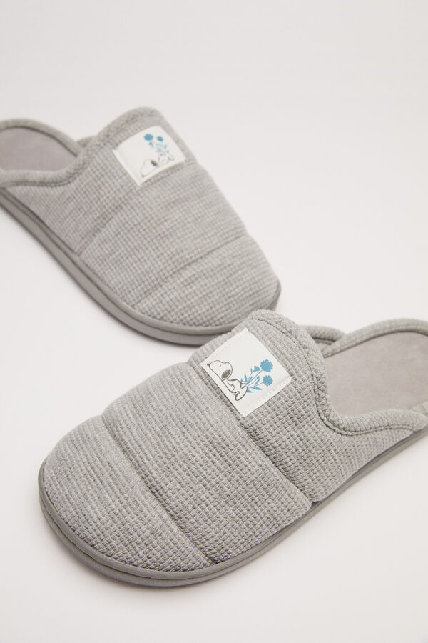 Womensecret Pantuflas gris Snoopy gris