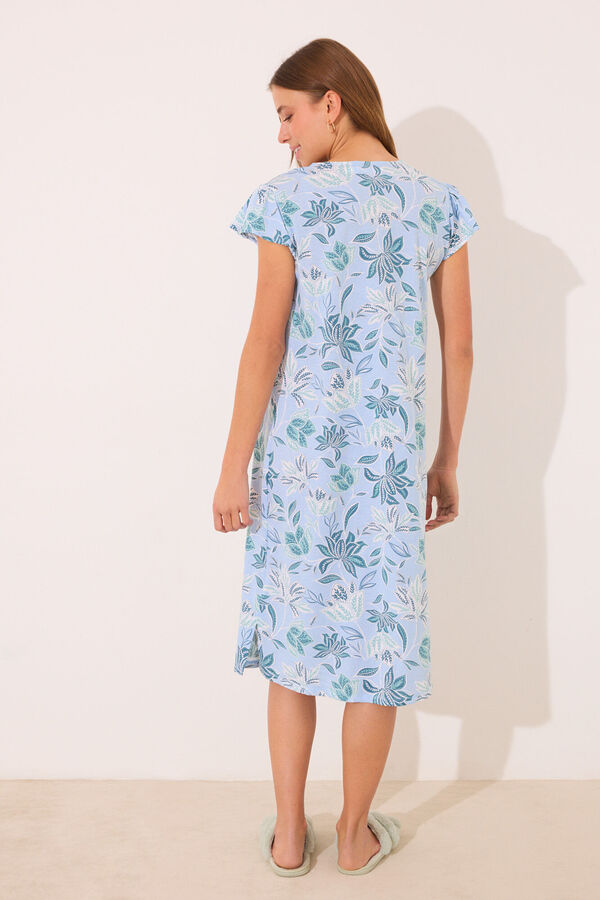 Womensecret Camisón midi 100% algodón con estampado floral estampado