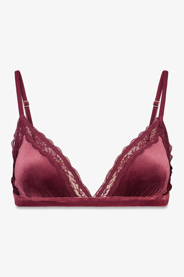 Women'secret Brasier triangular de terciopelo terciopelo NATURAL púrpura