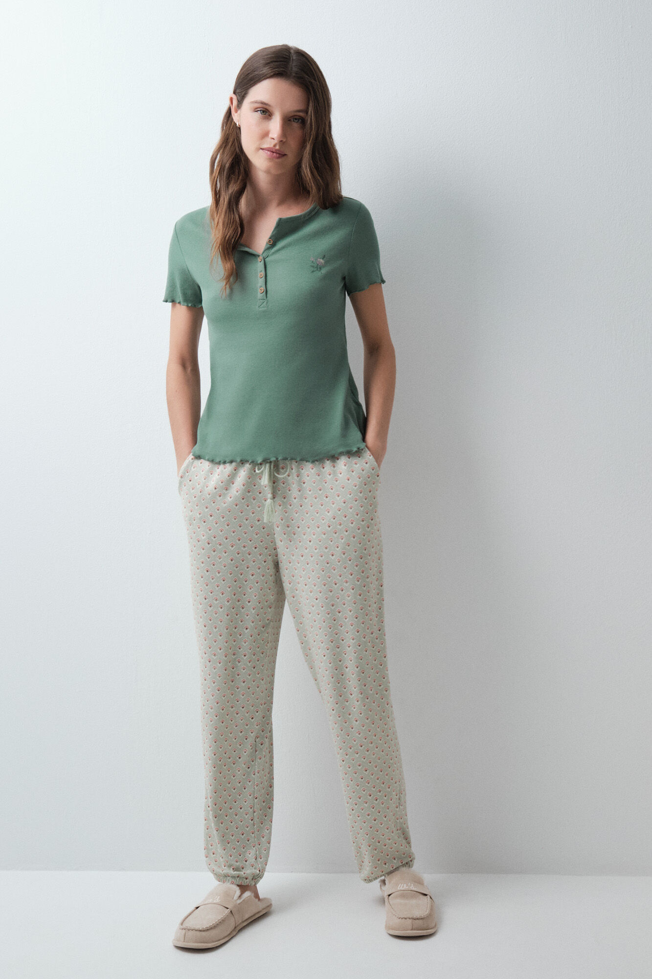 Women'secret Playera manga corta verde