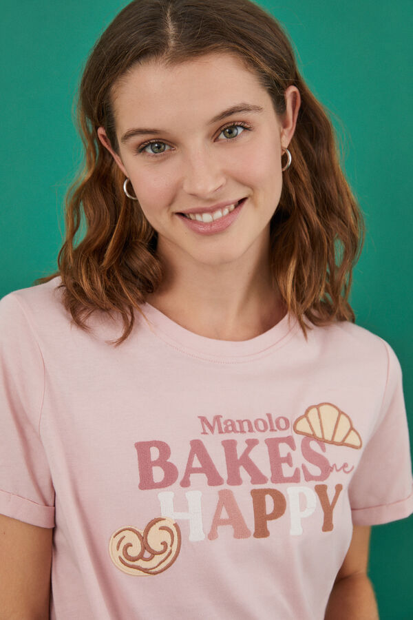 Womensecret Camisón 100% algodón Manolo Bakes rosa