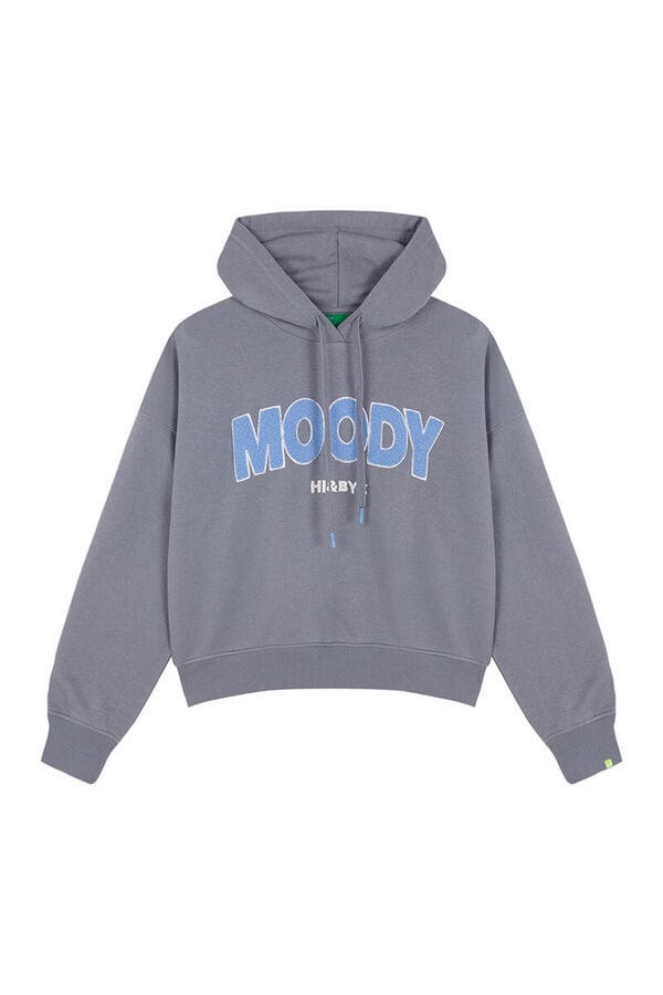 Womensecret Sudadera capucha felpa algodón gris gris