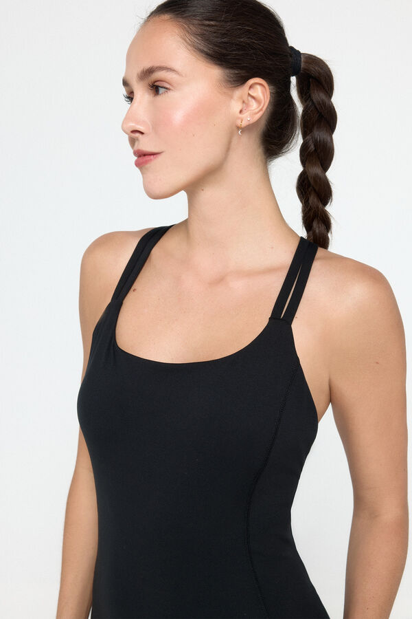 Only Play Mono corto t&eacute;cnico de tirantes  negro