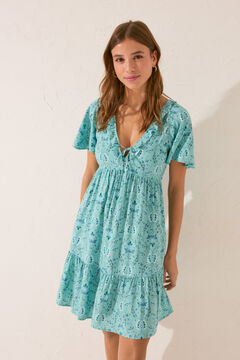 Womensecret Vestido corto volantes print flores estampado