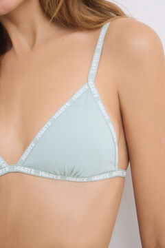 Womensecret Sujetador triangular algodón copas extraíbles verde verde