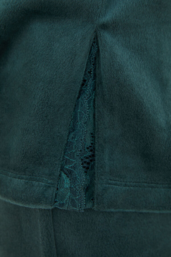 Womensecret Pijama terciopelo elástico verde verde