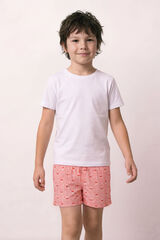 Women'secret Traje de ba&ntilde;o de ni&ntilde;o estampado de rayas y cangrejos coral