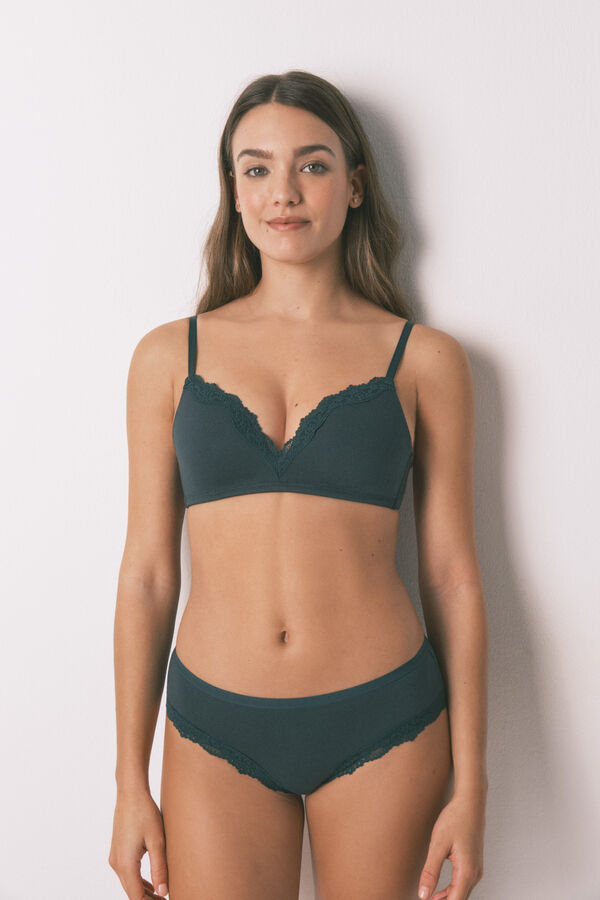 Women'secret Pack de 2 panties anchas de algod&oacute;n en color rojo y verde kaki