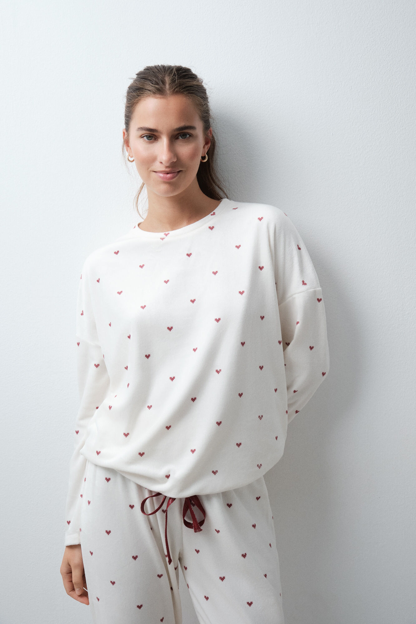 Women'secret Pijama larga estampado de corazones