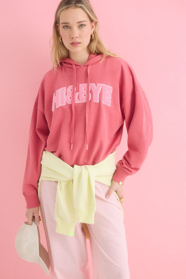 Womensecret Sudadera capucha felpa algodón rosa rosa