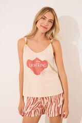 Womensecret Pijama corta con estampado del Rey León café