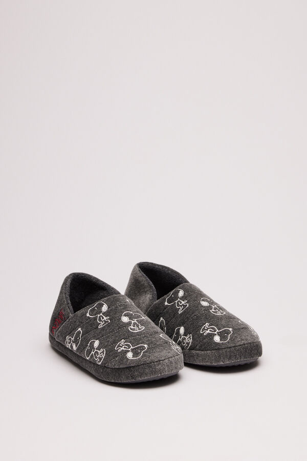 Womensecret Pantuflas bota acolchada Snoopy gris