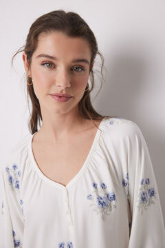 Womensecret Camisón largo tejido suave blanco estampado