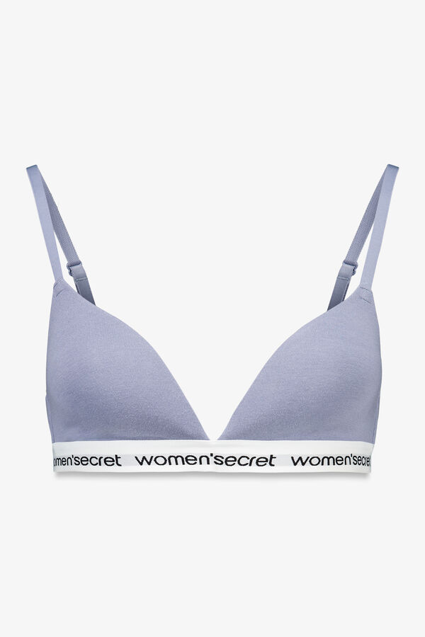 Women'secret Brasier triangular de algodón azul CHARMING  azul
