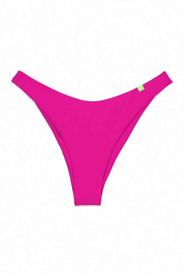 Womensecret Panty de bikini brasileña con fruncido rosa fucsia