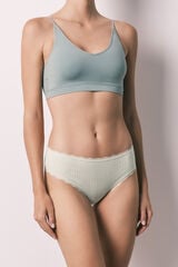 Women'secret Panty ancho de algod&oacute;n a cuadros vichy verde estampado