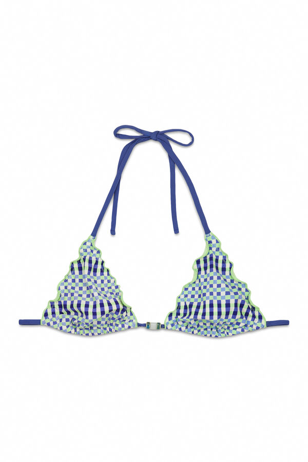 Women'secret Top de bikini triangular de cortina estampado geom&eacute;trico estampado