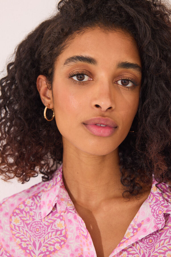 Womensecret Playera de dormir de viscosa con estampado boho integral rosa