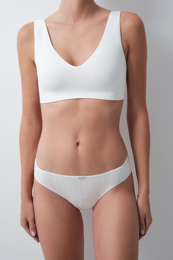 Women'secret Pack 7 bragas cl&aacute;sicas algod&oacute;n pointelle mix colores blanco