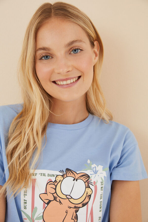 Womensecret Pijama corta 100% algodón Garfield azul azul