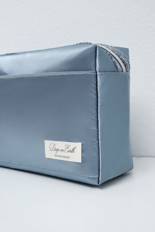 Women'secret Neceser mediano acolchado plateado azul