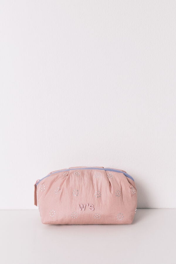 Women'secret Neceser con acolchado rosas y lentejuelas  morado/lila