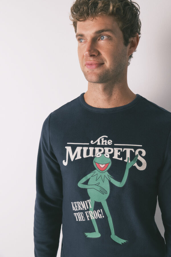 Women'secret Pijama larga de forro polar de los Muppet azules para hombre azul