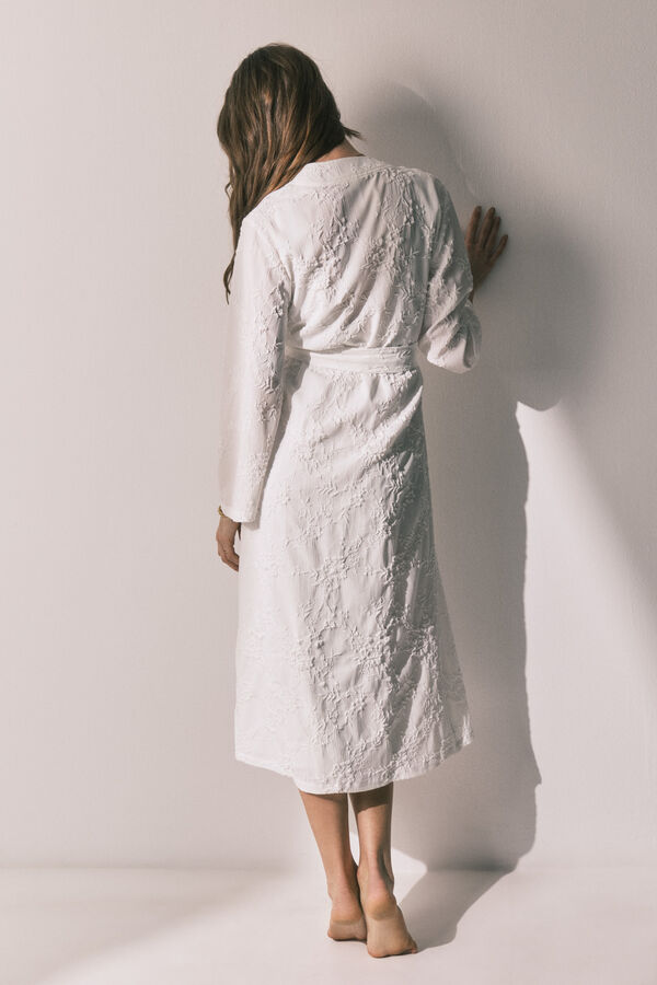 Women'secret Bata larga sat&eacute;n blanca marfil