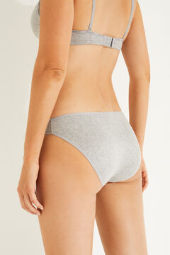 Womensecret Pack 3 bragas clásicas de algodón gris