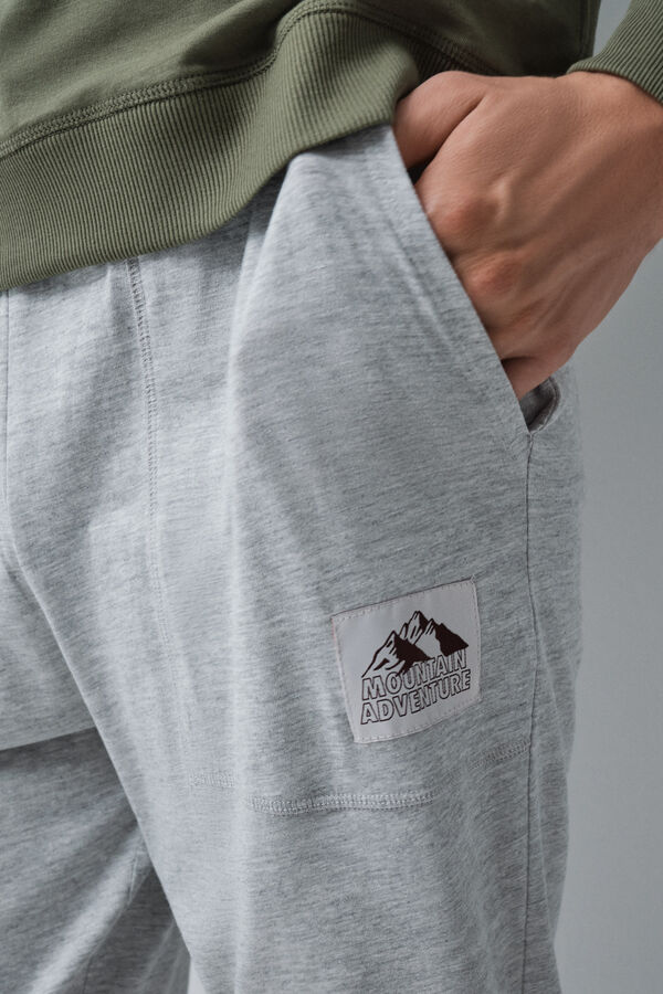 Women'secret Pijama larga de algod&oacute;n verde gris rojo