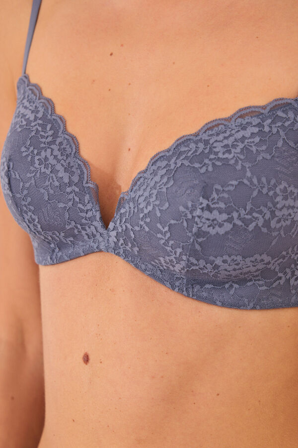 Womensecret Brasier triangular de encaje azul CHARMING azul