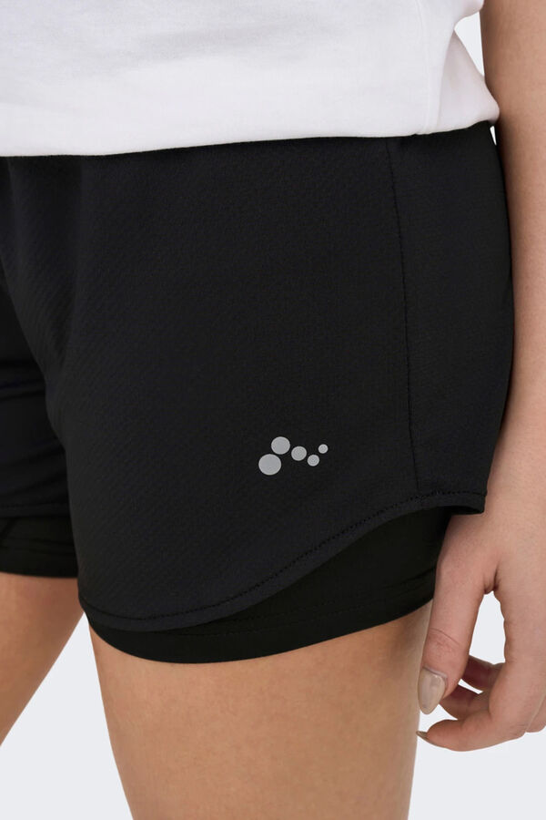 Only Play Media cortos de cintura holgado negro