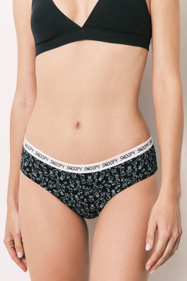 Women'secret Pack 7 panties anchas de algod&oacute;n estampado Snoopy estampado