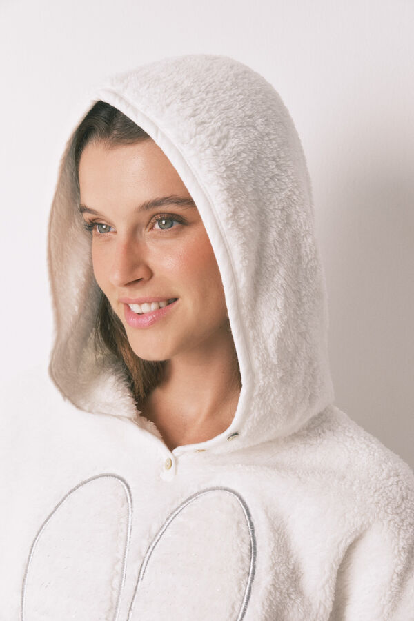 Women'secret Pijama larga de forro polar con estampado animal de Miffy azul
