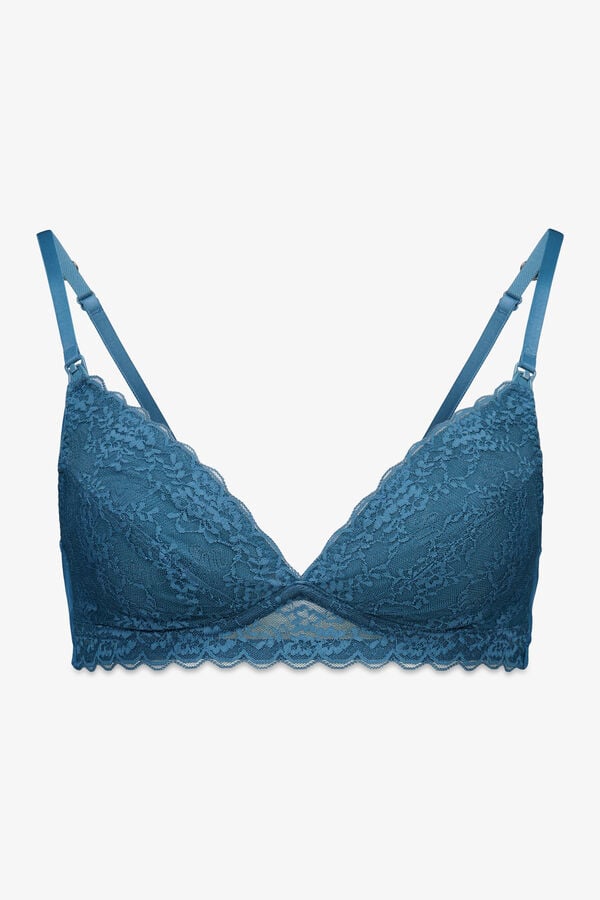 Women'secret Brasier de premamá de encaje azul NATURAL verde