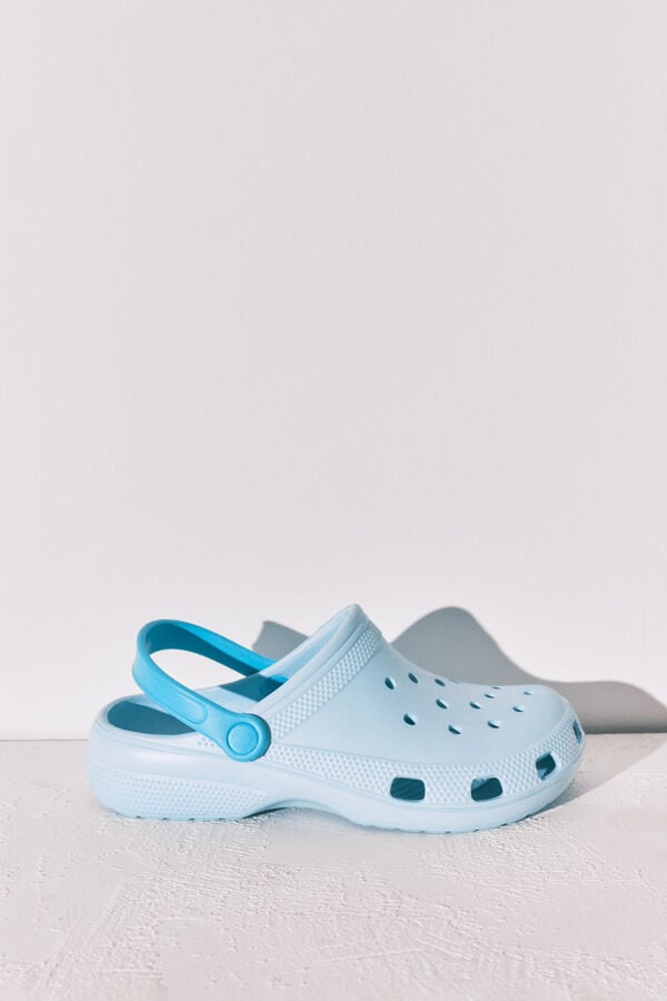 Women'secret Pantunflas zueco de goma azul azul