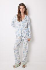 Womensecret Pijama larga camisera algodón allover paisaje estampado