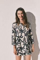Women'secret Conjunto de camisa y short estampado negro