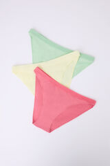 Womensecret Pack 3 bragas clásicas rosa, amarillo, verde blanco