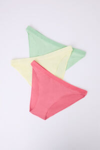 Womensecret Pack 3 bragas clásicas rosa, amarillo, verde blanco