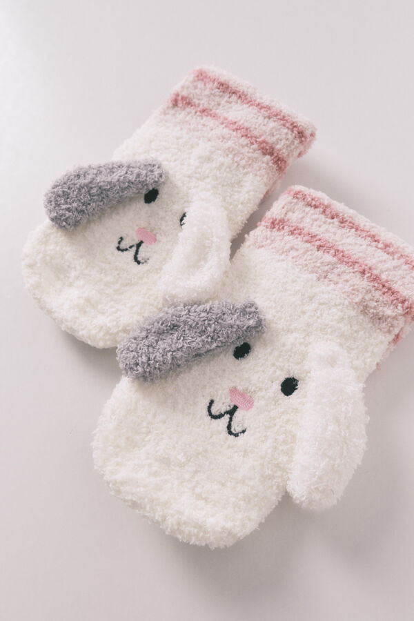 Womensecret Calcetines largos de perro blancos blanco