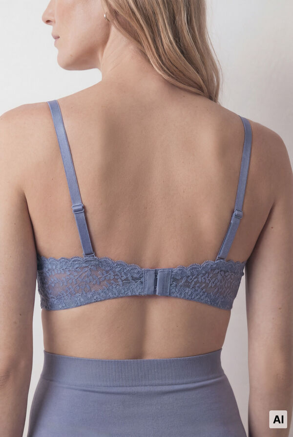 Women'secret Brasier maternity triangular con relleno de encaje azul LOVELY azul