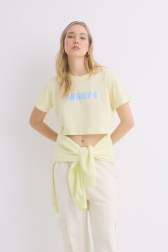 Womensecret Playera 100% algodón amarillo amarillo