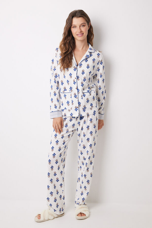 Womensecret Pijama camisera larga 100% algodón flores estampado