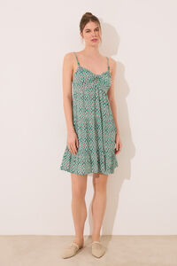 Womensecret Vestido corto con estampado short verde