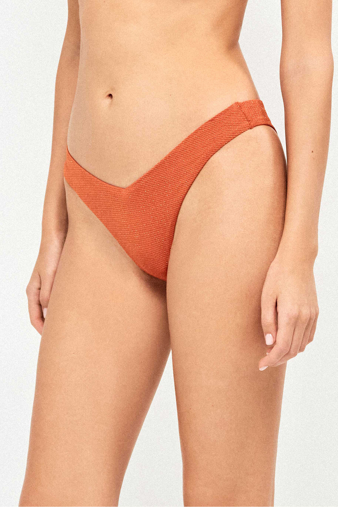 Gisela Panty de bikini brasile&ntilde;o de piqu&eacute; lurex dorado